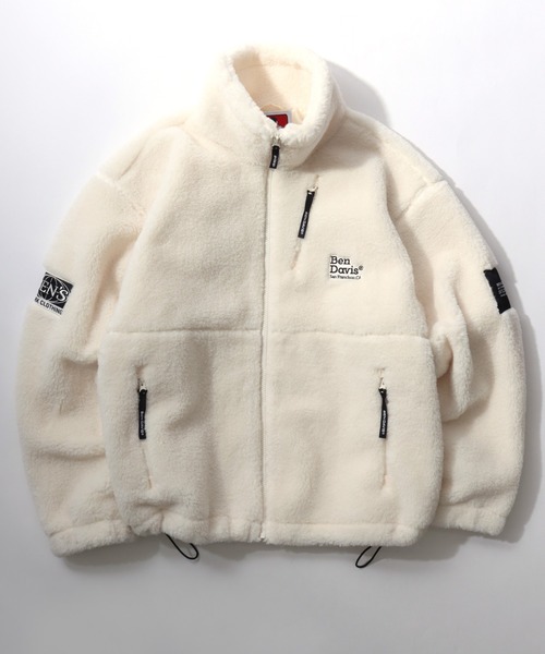 BEN DAVIS(ベンデイビス)の「BEN DAVIS/ベンデイビス DAZZLE BOA JACKET/オーバーサイズ シープボア ジップアップジャケット/ボアフリースブルゾン/レディース メンズ(ブルゾン・メンズ・ホワイト/ブラック・M/L/XL)」の20枚目の写真