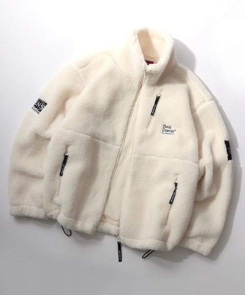 BEN DAVIS(ベンデイビス)の「BEN DAVIS/ベンデイビス DAZZLE BOA JACKET/オーバーサイズ シープボア ジップアップジャケット/ボアフリースブルゾン/レディース メンズ(ブルゾン・メンズ・ホワイト/ブラック・M/L/XL)」の18枚目の写真