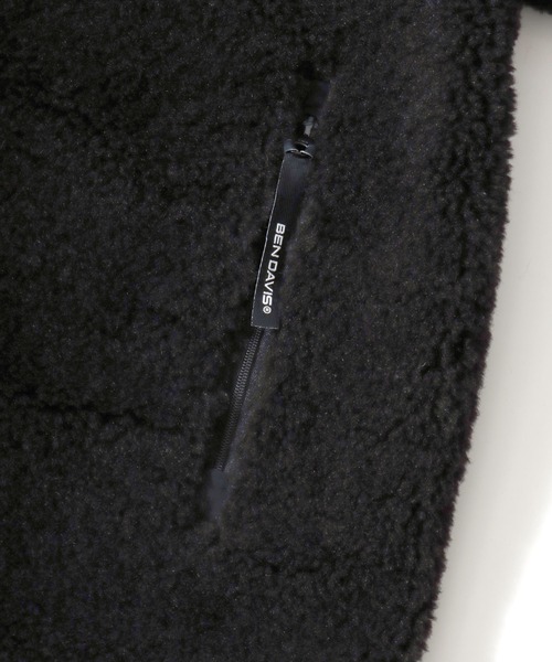 BEN DAVIS(ベンデイビス)の「BEN DAVIS/ベンデイビス DAZZLE BOA JACKET/オーバーサイズ シープボア ジップアップジャケット/ボアフリースブルゾン/レディース メンズ(ブルゾン・メンズ・ホワイト/ブラック・M/L/XL)」の12枚目の写真