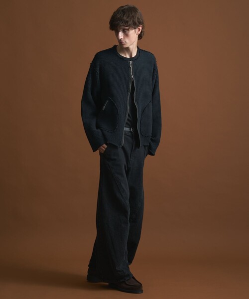 PUBLIC TOKYO（パブリックトウキョウ）の「NAPRON/SHIOTA　ワッフルカーディガン（カーディガン/ボレロ・メンズ・ブラック/ピンクベージュ・FREE）」の8枚目の写真