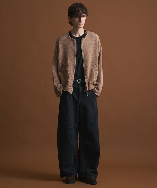 PUBLIC TOKYO（パブリックトウキョウ）の「NAPRON/SHIOTA　ワッフルカーディガン（カーディガン/ボレロ・メンズ・ブラック/ピンクベージュ・FREE）」の17枚目の写真