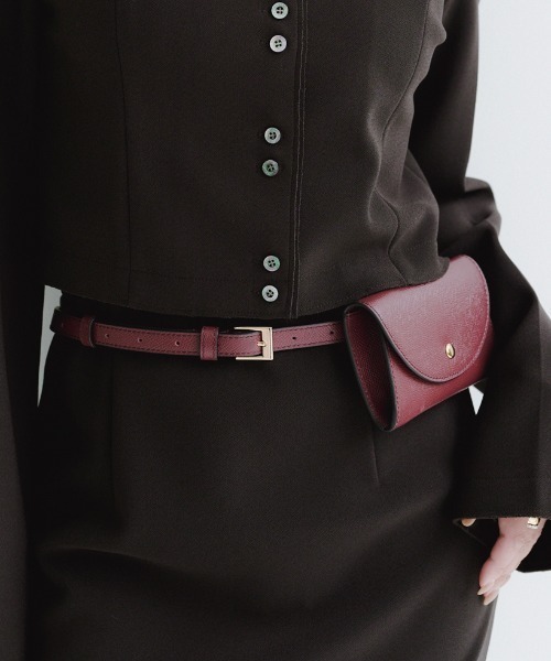 anuans レザーラージショルダーバッグ ポーチ付き レザーベルトポーチ