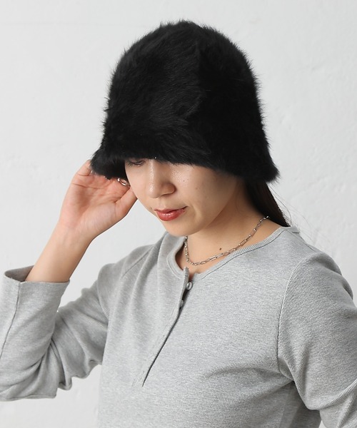 COLONY 2139(コロニートゥーワンスリーナイン)の「シャギーバケットハット(ハット・レディース・アイボリー/ブラック/グレイッシュベージュ・FREE)」の14枚目の写真