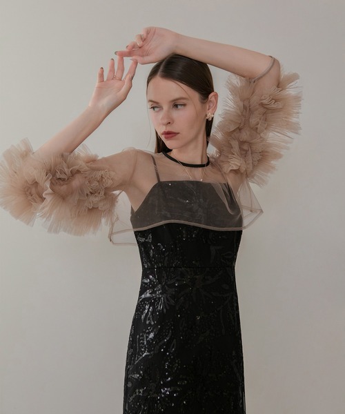 Leja（レジャ）の「【LEJA】フラワースパンコールチュールフリル