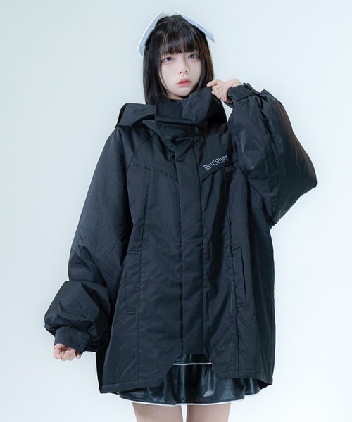 セール】ハイネック 中綿 ミドルコート / 中綿ブルゾン ワンポイント セール】ハイネック 中綿 ミドルコート / 中綿ブルゾン ワンポイント