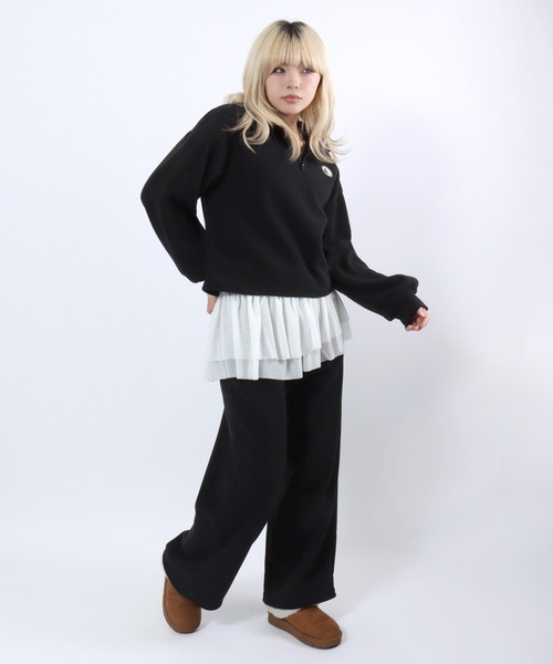 T&C(タウン&カントリー)の「T&C(タウンアンドカントリー)ハーフジップスウェットトレーナー&スウェットパンツ セットアップ レディース/上下2点セット(セットアップ・レディース・ブラック/アッシュグレー/ブラウン・L/M)」の4枚目の写真