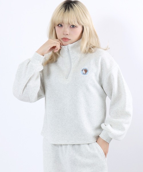 T&C(タウン&カントリー)の「T&C(タウンアンドカントリー)ハーフジップスウェットトレーナー&スウェットパンツ セットアップ レディース/上下2点セット(セットアップ・レディース・ブラック/アッシュグレー/ブラウン・L/M)」の5枚目の写真