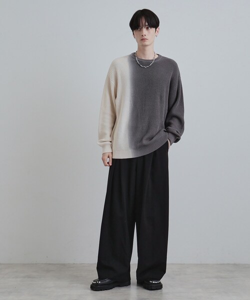 tk.TAKEO KIKUCHI(ティーケータケオキクチ)の「グラデダイニットプルオーバー(ニット/セーター・メンズ・ライトグレー/ブラック/ブラウン系その他/ネイビー・01/02/03)」の8枚目の写真