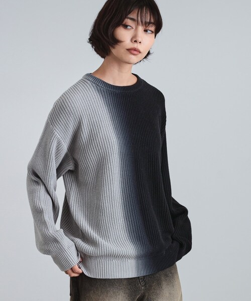 tk.TAKEO KIKUCHI(ティーケータケオキクチ)の「グラデダイニットプルオーバー(ニット/セーター・メンズ・ライトグレー/ブラック/ブラウン系その他/ネイビー・01/02/03)」の18枚目の写真