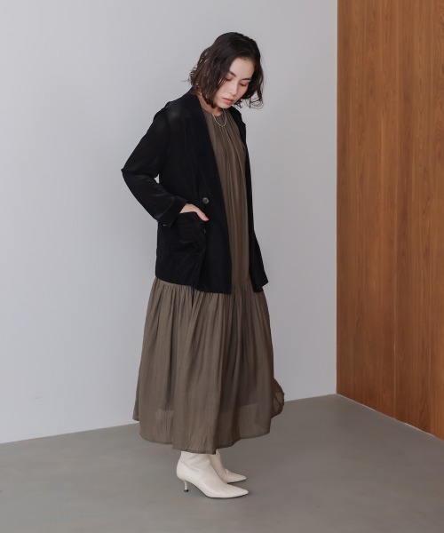 Bou Jeloud(ブージュルード)の「ボカシプリントギャザー切替ワンピース(ワンピース・レディース・ブラック/モカ/ブラウン・38)」の21枚目の写真