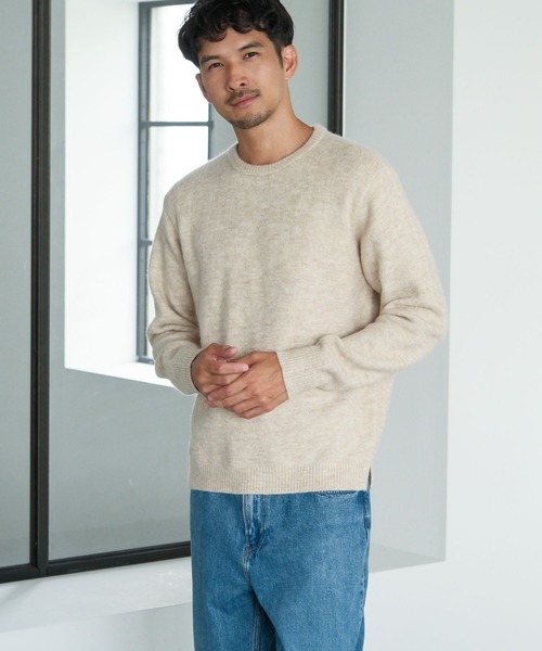 FOUND GOOD（ファウンドグッド）の「フワフワニットプルオーバー2（ニット/セーター・メンズ・ブルー系/グレー系/グリーン系1/ブラック/ベージュ・XL/M/L/S）」の12枚目の写真