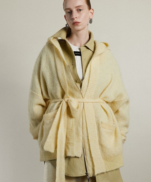 PRANK PROJECT（プランクプロジェクト）の「フーデッドジップカーディガン / Hooded Zip Cardigan（カーディガン/ボレロ・レディース・グレー/イエロー・FREE）」の2枚目の写真