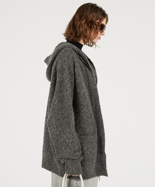 PRANK PROJECT（プランクプロジェクト）の「フーデッドジップカーディガン / Hooded Zip Cardigan（カーディガン/ボレロ・レディース・グレー/イエロー・FREE）」の8枚目の写真