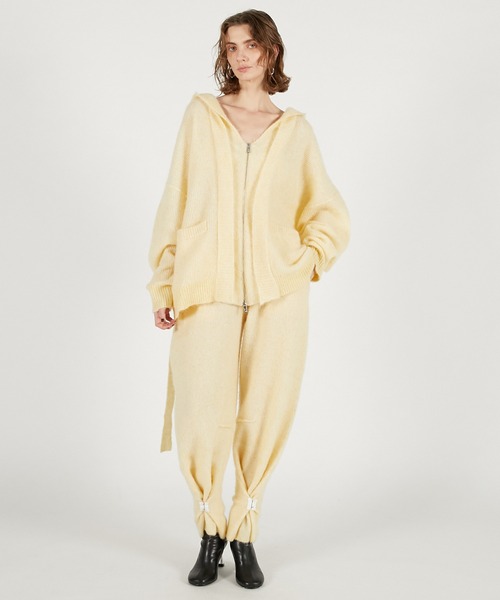 PRANK PROJECT（プランクプロジェクト）の「フーデッドジップカーディガン / Hooded Zip Cardigan（カーディガン/ボレロ・レディース・グレー/イエロー・FREE）」の5枚目の写真