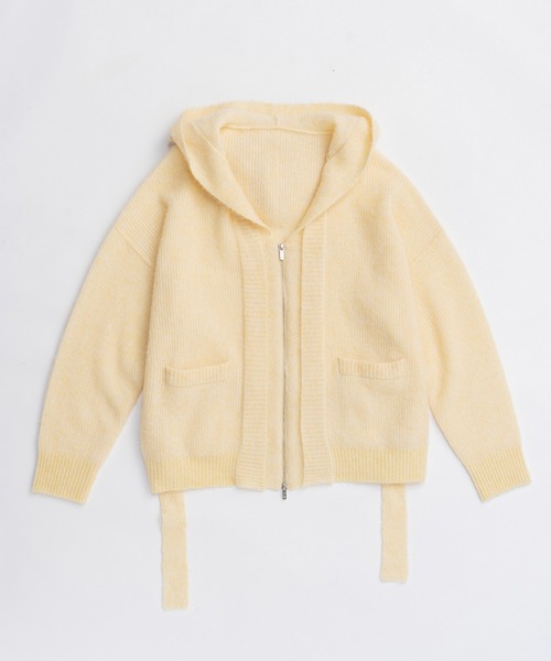 PRANK PROJECT（プランクプロジェクト）の「フーデッドジップカーディガン / Hooded Zip Cardigan（カーディガン/ボレロ・レディース・グレー/イエロー・FREE）」の14枚目の写真