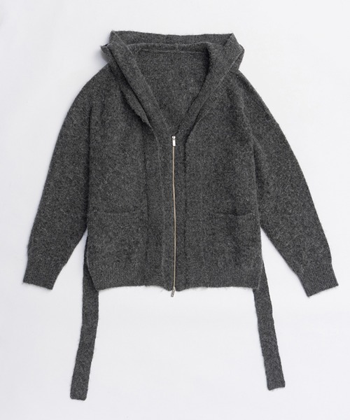 PRANK PROJECT（プランクプロジェクト）の「フーデッドジップカーディガン / Hooded Zip Cardigan（カーディガン/ボレロ・レディース・グレー/イエロー・FREE）」の13枚目の写真