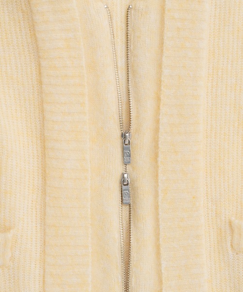 PRANK PROJECT（プランクプロジェクト）の「フーデッドジップカーディガン / Hooded Zip Cardigan（カーディガン/ボレロ・レディース・グレー/イエロー・FREE）」の16枚目の写真