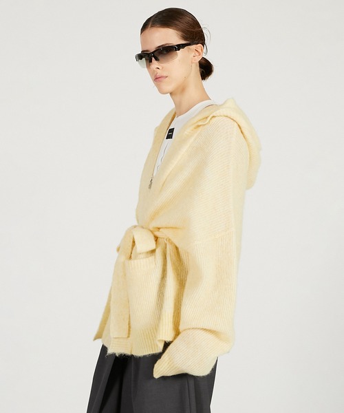 PRANK PROJECT（プランクプロジェクト）の「フーデッドジップカーディガン / Hooded Zip Cardigan（カーディガン/ボレロ・レディース・グレー/イエロー・FREE）」の10枚目の写真