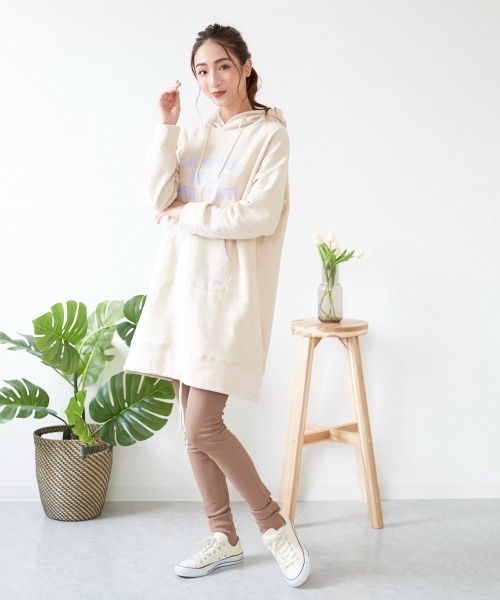 Ocean Pacific（オーシャンパシフィック）の「【OP / オーピー】レディースパーカーワンピース/裏毛カレッジロゴドローコード付きスウェットワンピ（ワンピース・レディース・ベージュ/杢グレー/ネイビー・LARGE/MEDIUM）」の17枚目の写真