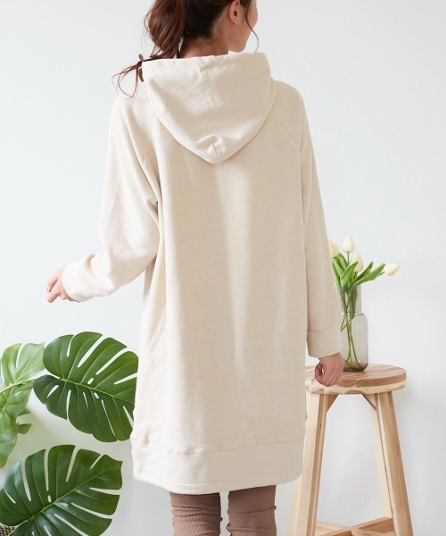 Ocean Pacific（オーシャンパシフィック）の「【OP / オーピー】レディースパーカーワンピース/裏毛カレッジロゴドローコード付きスウェットワンピ（ワンピース・レディース・ベージュ/杢グレー/ネイビー・LARGE/MEDIUM）」の19枚目の写真