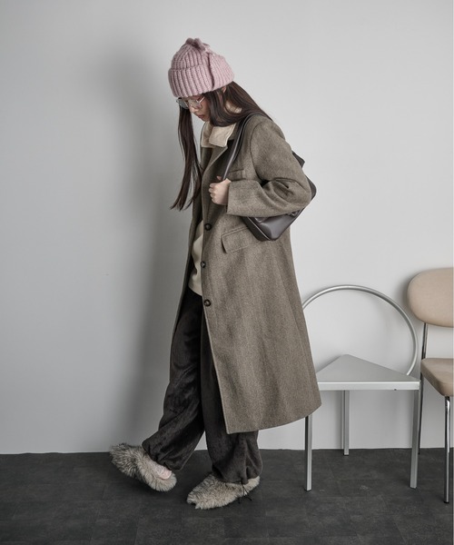 セール】ヘリンボーンツイードチェスターコート（チェスターコート