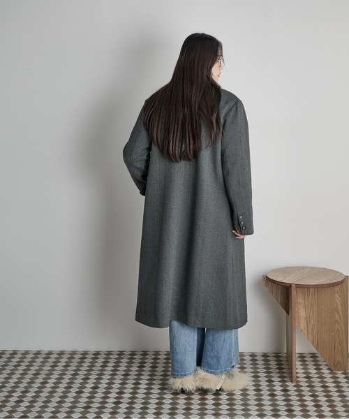 セール】ヘリンボーンツイードチェスターコート（チェスターコート