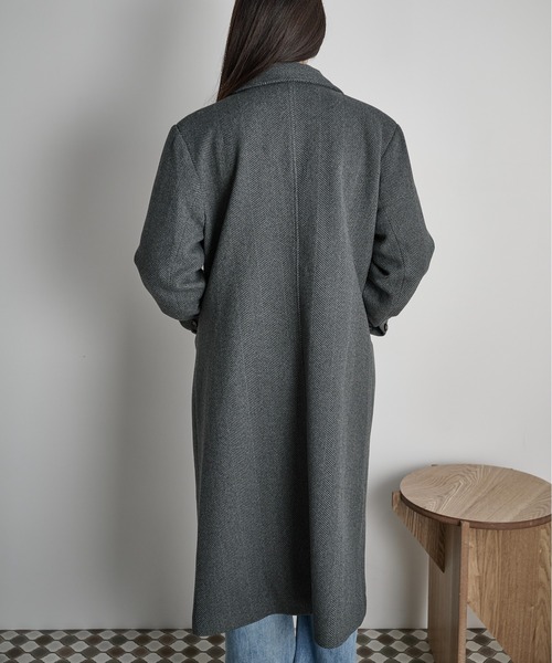セール】ヘリンボーンツイードチェスターコート（チェスターコート