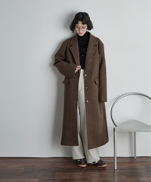 セール】ヘリンボーンツイードチェスターコート（チェスターコート