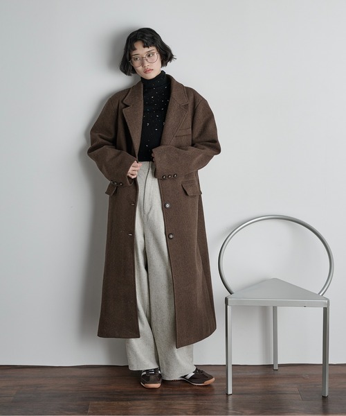 セール】ヘリンボーンツイードチェスターコート（チェスターコート