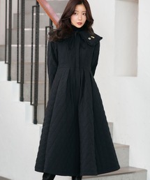 RUIRUE BOUTIQUE（ルイルエブティック）の「襟付き フレア 中綿 キルティングコート ｜ アウター / コート / ロングコート / ノーカラーコート / エコダウン / ビッグカラーコート（その他アウター）」