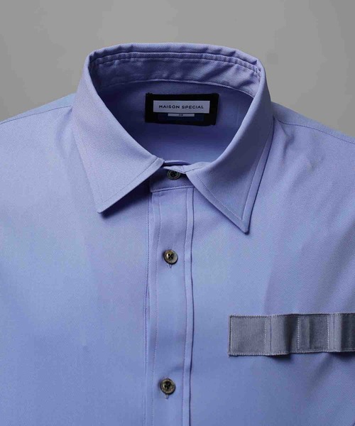 MAISON SPECIAL(メゾンスペシャル)の「《UNISEX》Prime-Over Curved Curve switching Regular Collar Shirt Blouson/プライムオーバーカーブ切り替えシャツブルゾン【MAISON SPECIAL/メゾンスペシャル】(シャツ/ブラウス・メンズ・パープル/グレイッシュベージュ/ブラック/チャコールグレー・1/0/2)」の7枚目の写真