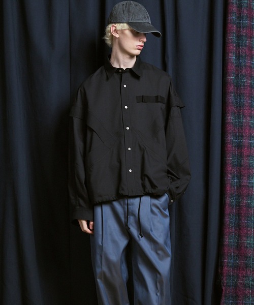 UNISEX》Prime-Over Curved Curve switching Regular Collar Shirt