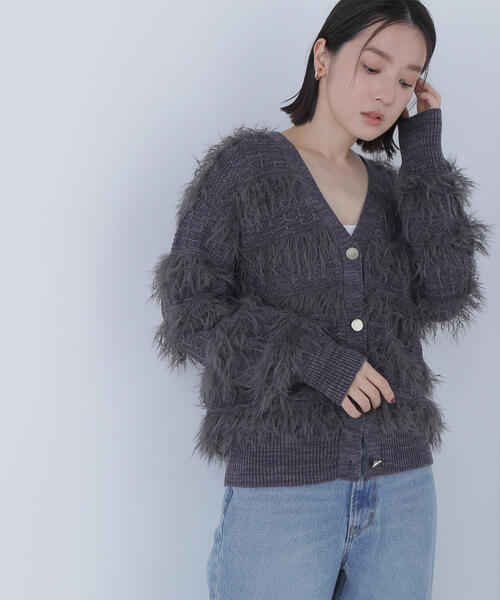 NATURAL BEAUTY BASIC(ナチュラルビューティーベーシック)の「◇フリンジボーダーカーディガン(カーディガン/ボレロ・レディース・オフホワイト/チャコールグレー・FREE)」の18枚目の写真