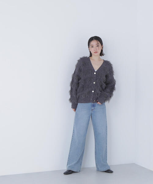 NATURAL BEAUTY BASIC(ナチュラルビューティーベーシック)の「◇フリンジボーダーカーディガン(カーディガン/ボレロ・レディース・オフホワイト/チャコールグレー・FREE)」の19枚目の写真