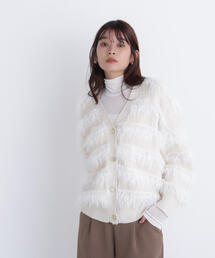 ◇フリンジボーダーカーディガン