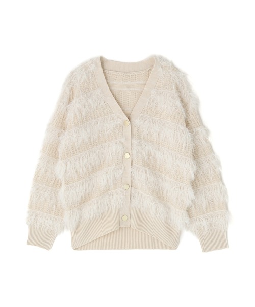 NATURAL BEAUTY BASIC(ナチュラルビューティーベーシック)の「◇フリンジボーダーカーディガン(カーディガン/ボレロ・レディース・オフホワイト/チャコールグレー・FREE)」の16枚目の写真