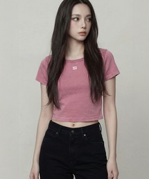 DURAS（デュラス）の「ロゴ刺繍クロップドTシャツ（Tシャツ/カットソー）」
