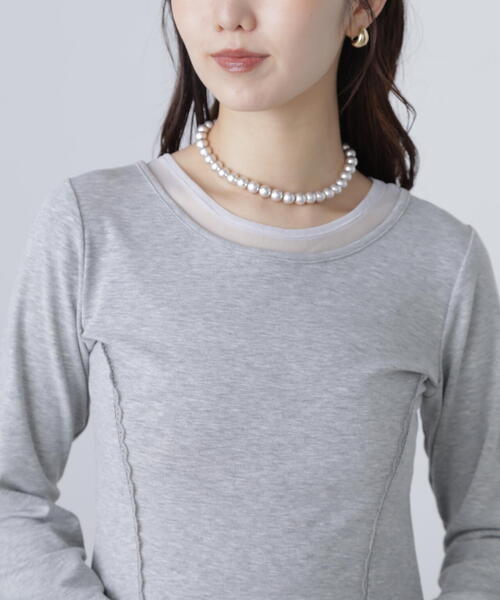 FREE'S MART（フリーズマート）の「◆イレヘムチュールドッキングカットソー（Tシャツ/カットソー・レディース・ホワイト/グレー・FREE）」の13枚目の写真