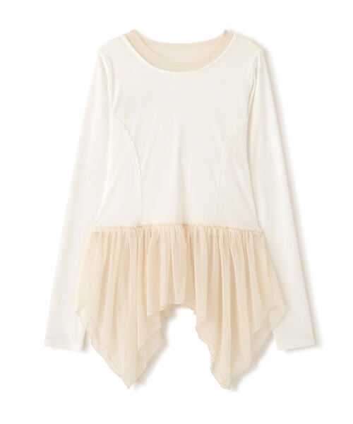 FREE'S MART（フリーズマート）の「◆イレヘムチュールドッキングカットソー（Tシャツ/カットソー・レディース・ホワイト/グレー・FREE）」の19枚目の写真