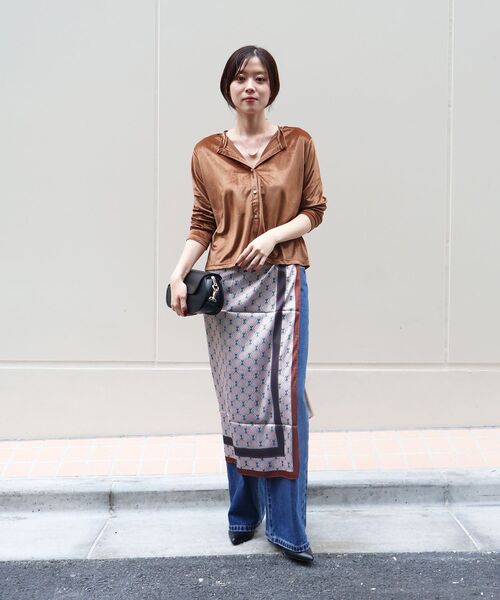 le.coeur blanc（ルクールブラン）の「リバーシブルスカーフ（バンダナ/スカーフ・レディース・グレー系その他/ブラウン系その他2・FREE）」の6枚目の写真