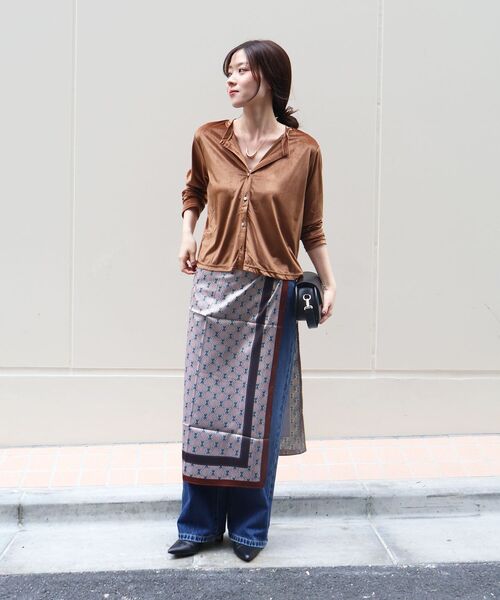 le.coeur blanc（ルクールブラン）の「リバーシブルスカーフ（バンダナ/スカーフ・レディース・グレー系その他/ブラウン系その他2・FREE）」の7枚目の写真