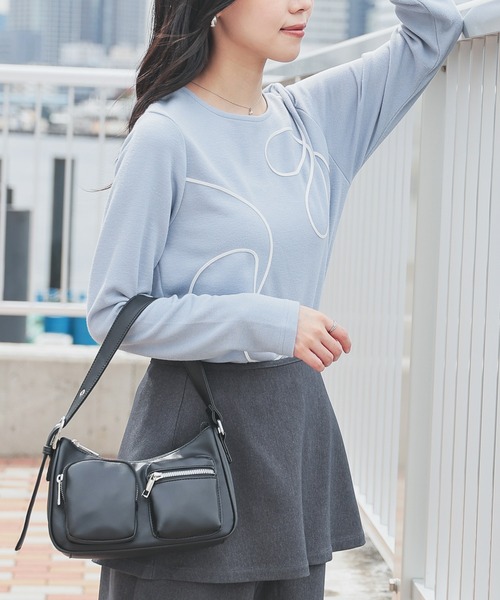 Honeys(ハニーズ)の「コード刺繍トップス(Tシャツ/カットソー・レディース・サックスブルー/アイボリー/グレー/ピンク/ブラック・LL/M/L)」の22枚目の写真