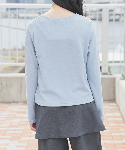 Honeys(ハニーズ)の「コード刺繍トップス(Tシャツ/カットソー・レディース・サックスブルー/アイボリー/グレー/ピンク/ブラック・LL/M/L)」の9枚目の写真