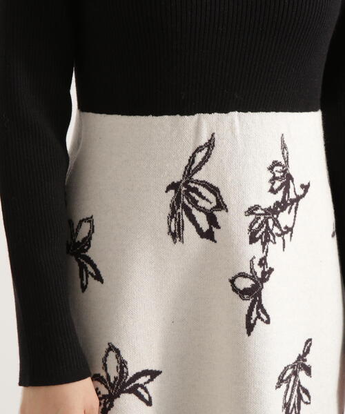 PROPORTION BODY DRESSING（プロポーションボディドレッシング）の「花柄ジャガードニットワンピース / 1215240108（ワンピース・レディース・ボルドー/ブルー/ブラック・MEDIUM/P/S）」の20枚目の写真