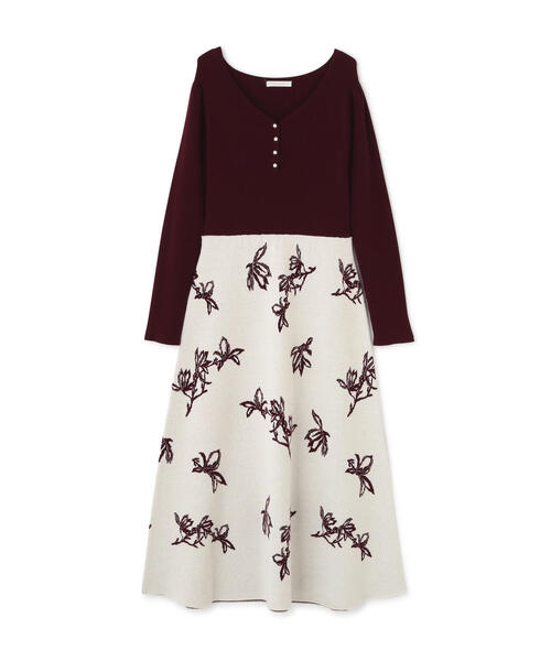 PROPORTION BODY DRESSING（プロポーションボディドレッシング）の「花柄ジャガードニットワンピース / 1215240108（ワンピース・レディース・ボルドー/ブルー/ブラック・MEDIUM/P/S）」の21枚目の写真