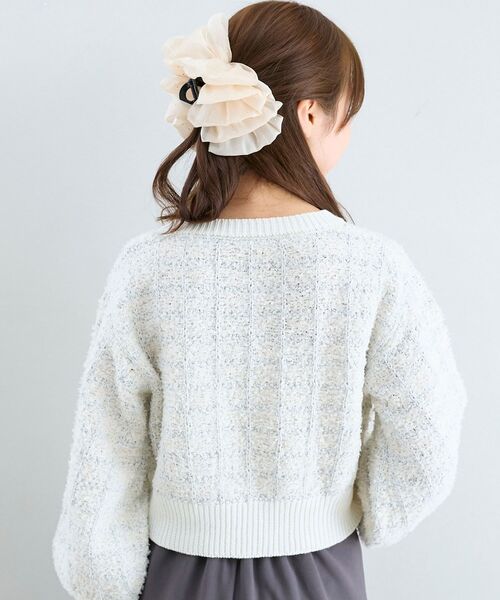 MAJESTIC LEGON（マジェスティックレゴン）の「アソートボタンツイードニットカーデ（カーディガン/ボレロ・レディース・グレー/ブラック/アイボリー/ピンクベージュ・MEDIUM）」の14枚目の写真