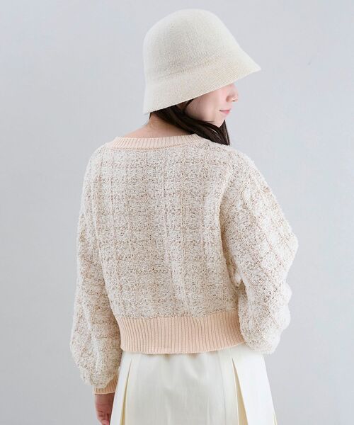 MAJESTIC LEGON（マジェスティックレゴン）の「アソートボタンツイードニットカーデ（カーディガン/ボレロ・レディース・グレー/ブラック/アイボリー/ピンクベージュ・MEDIUM）」の19枚目の写真