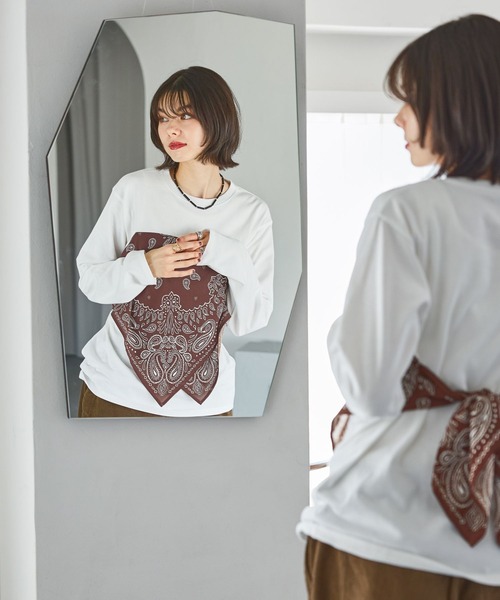 niko and...(ニコアンド)の「バンダナドッキングプルオーバー(Tシャツ/カットソー・レディース・オフホワイト/グレー/チャコール・FREE)」の7枚目の写真