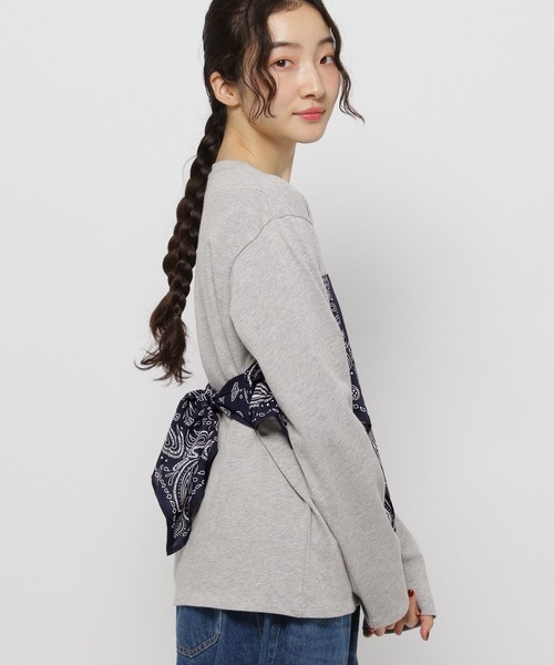 niko and...(ニコアンド)の「バンダナドッキングプルオーバー(Tシャツ/カットソー・レディース・オフホワイト/グレー/チャコール・FREE)」の15枚目の写真