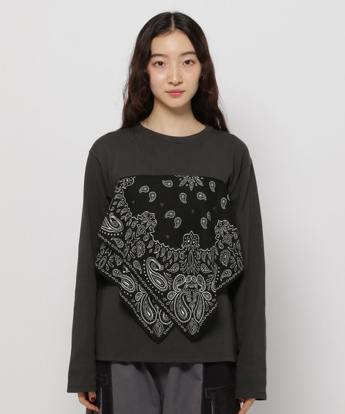 niko and...(ニコアンド)の「バンダナドッキングプルオーバー(Tシャツ/カットソー・レディース・オフホワイト/グレー/チャコール・FREE)」の19枚目の写真